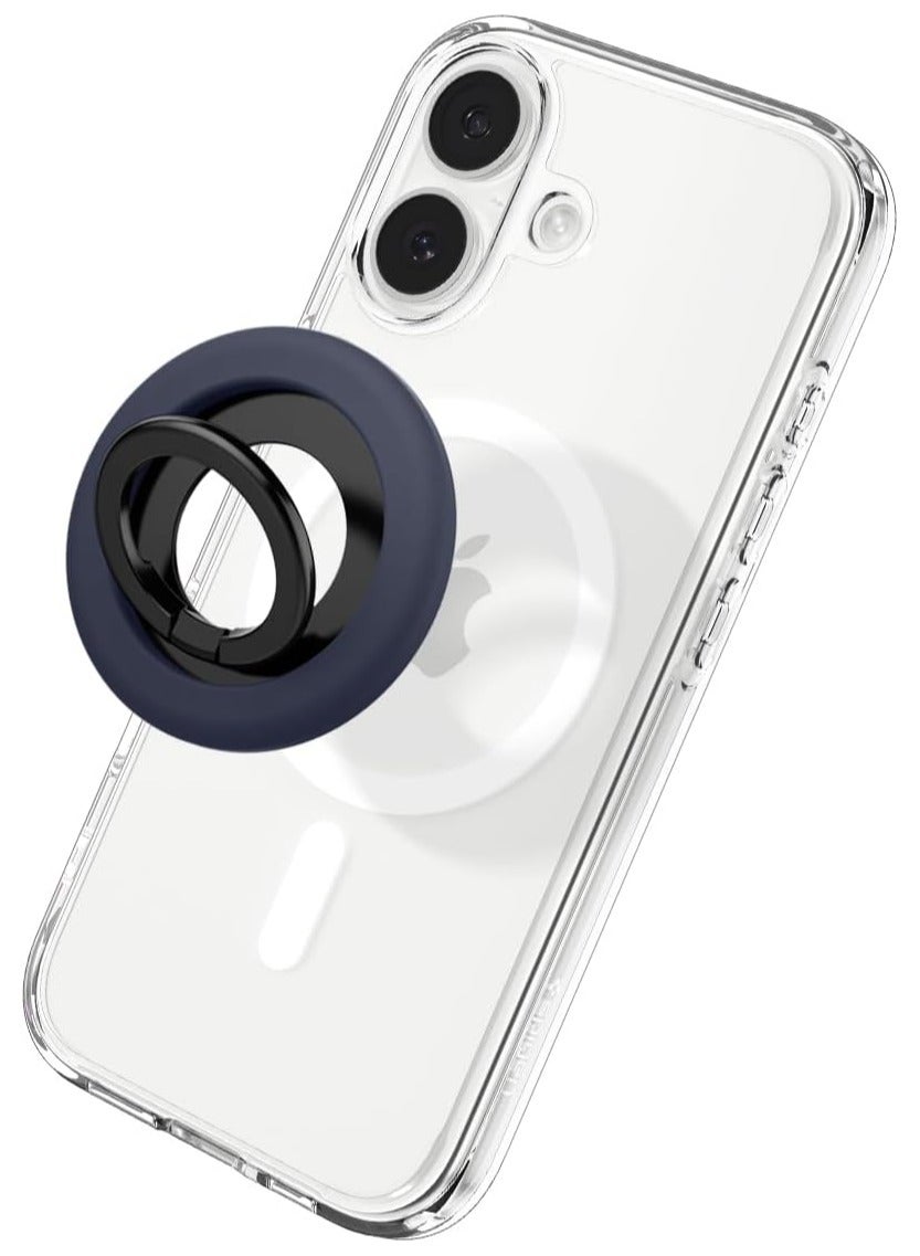 Nano Pop MagFit Magnetic Silicone Phone Grip Adjustable Holder Ring Kickstand compatible with MagSafe Case & iPhone 17/16/15/14/13/12 Air/Pro/Max & Pixelsnap - Blueberry Navy